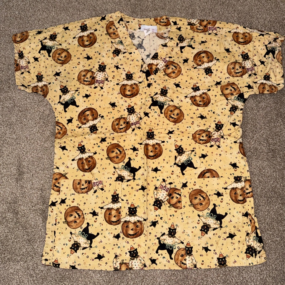 Halloween Themed Scrub Top